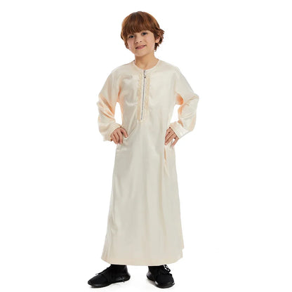 Teenage Ramadan Eid Muslim Robe Islamic Arab Children Long Sleeve Dress Jubba Thobe Abaya Dubai Boys Clothing Turkey Middle East