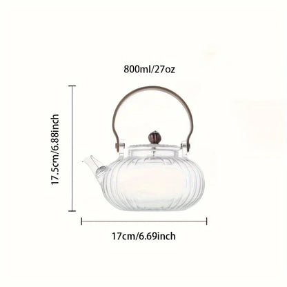 Pumpkin Shaped Glass Teapot 27oz (800ml), Mini Kettle For Blooming Tea Pot,  Accessories tea pot set