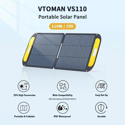 1500W Solar Generator with 110W Panels Included 828Wh Portable Power Station & 110W Portable Solar Panel LiFePO4 Battery Pack