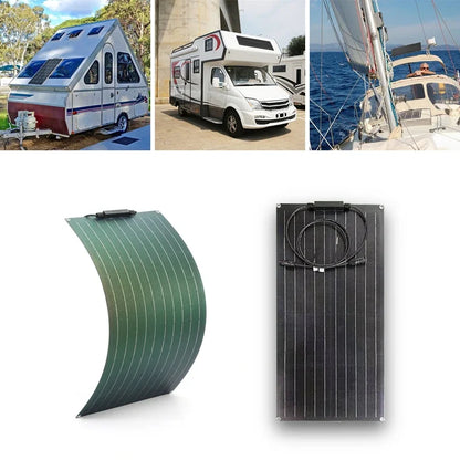 Flexible Solar Panel Kit 300 Watt PV Module 600 Watt 12V/24V Solar Cable Cell for Home Outdoor Car Boat Battery Camping Trip