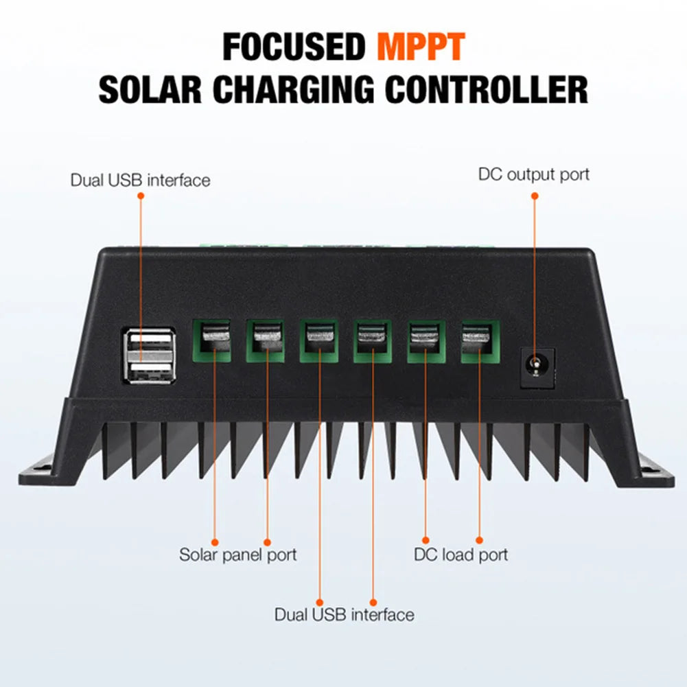 100A MPPT Solar Charge Controller Solar Panel Regulator LCD Display Auto Solar Charge Controller 12V 24V 36V 48V for Solar Panel