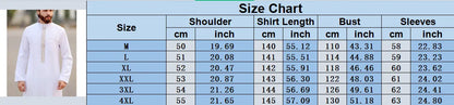 New 2025 Arab Men's Robe Abaya White Muslim Printed Clothing Men's Robe Long Dress Abaya Muslim Clothes for Men Gift Kaftan Men