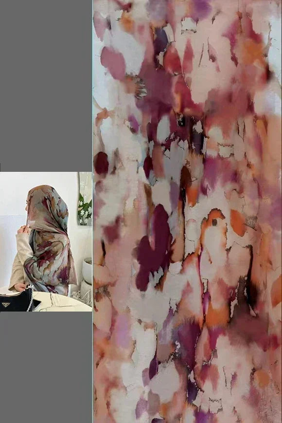 Newest Printed Modal Cotton Hijab Scarf Muslim Premium Ombre Tie Dye Watercolour Marble Print Shawl Hijab Scarf