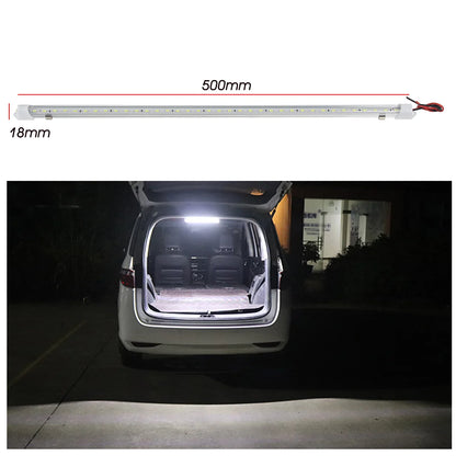 1/2/4pcs 50CM 12V 36 LED Car Interior Light Bar Bright White Light Tube with Switch for RV Camper Boat Van Lorry Truck Caravan