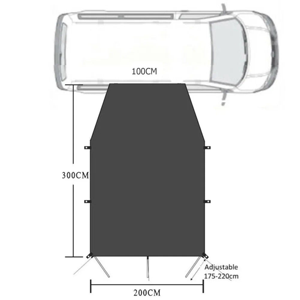 Gray  Awning Sun Canopy Sunshade For Motorhome Van Campervan Suv Caravan Side Tent Outdoor Canopy Picnic Tent Replace Car Parts