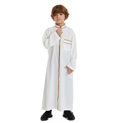 Eid Ramadan Muslim Kids Boys Jubba Thobe Dubai Turkey Abaya Djellaba Dishdasha Saudi Arabic Robe Islamic Clothing Children Dress