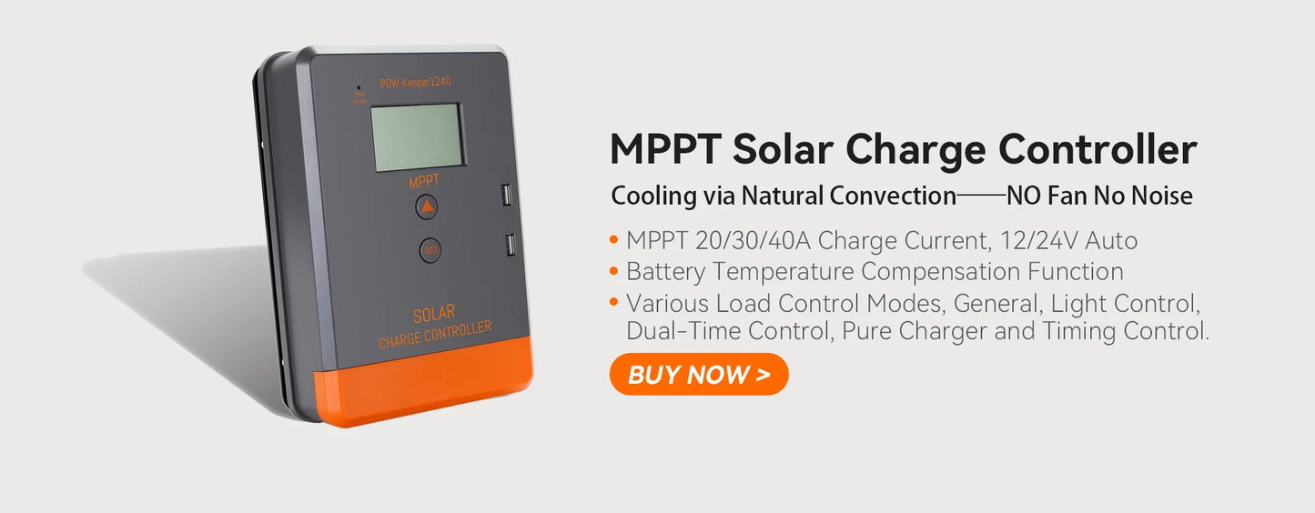 PowMr 60A MPPT Solar Charge Controller Parallel Connected Solar Power Array Controller 12V 24V 36V 48V Auto