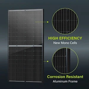 200W Solar Panel Bifacial Monocrystalline 12V Solar Panel,200 Watt 12 Volt 9BB Solar Panels,Black Frame,High Efficiency Solar