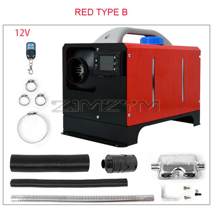 5KW 12V 24V Diesel Air Heater All in One Mini Heater with Silencer LCD Switch Remote Control for Car Bus RV Trucks SUV