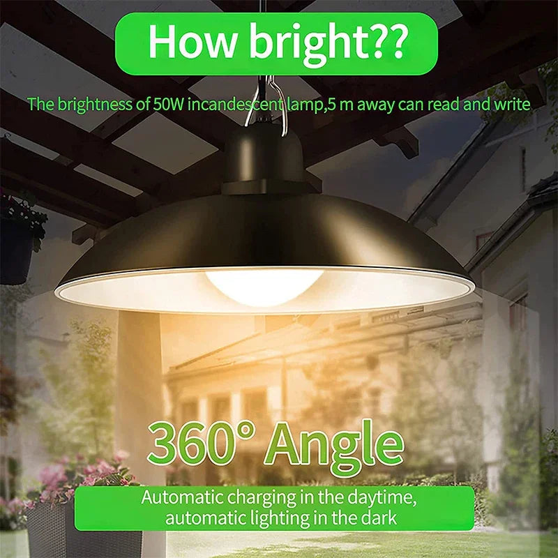 Single Dual Heads Solar Pendant Lights Remote Control Indoor Outdoor Shed Lamp Led Hanging for Storage Room Yard Porch Garden