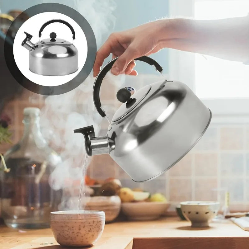 Stainless Steel for Home Office Restaurant Ergonomic Handle Teapot for Trips Stove Gas Water Kettle Whistling Kettle Teakettle