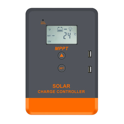 MPPT 40A 30A 20A Solar Charger Controller 12V 24V Auto LCD Display Dual USB Port Solar Panel Regulator Fit for Lithium Battery