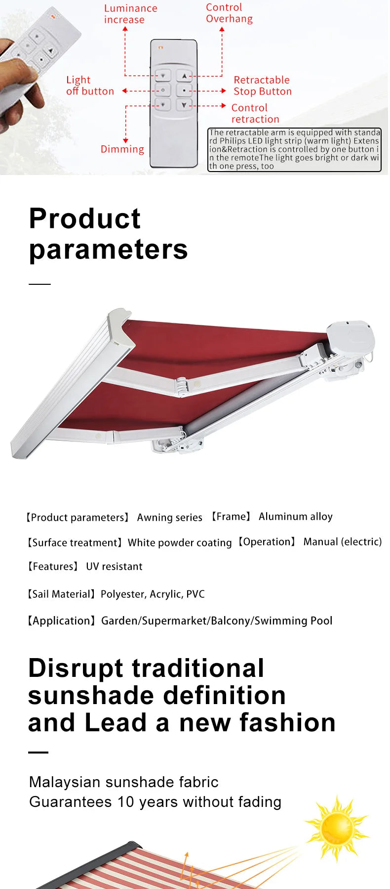 Caravan Awnings,High Quality Side Awning Pull Out Awning Retractable Frame Sun Shade Caravan Butterfly Retractable Awning