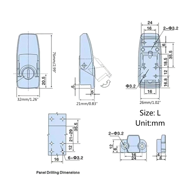 Durable Cabinet Coated Metal Hasp for LATCH with Lock Cylinder DK604 Security Toggle Lock With Keys Electrical Box Lock