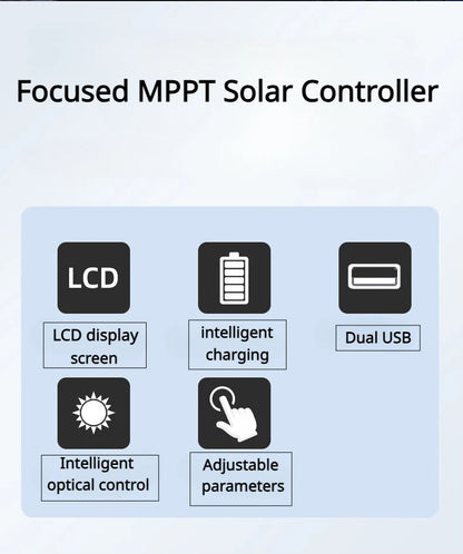 MPPT Solar Controller 12V24V36V48V Lead-acid Lithium Battery Photovoltaic Panel Charging and Generation Controller 100A