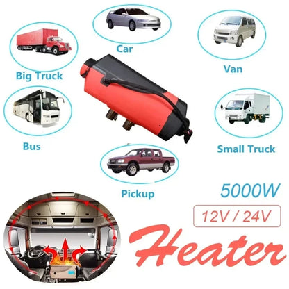 2KW/5KW Car Air Diesels Heater 24V Parking Heater With Remote Control LCD Monitor AUTO Ignition Copper Heater For RV Truck Boats