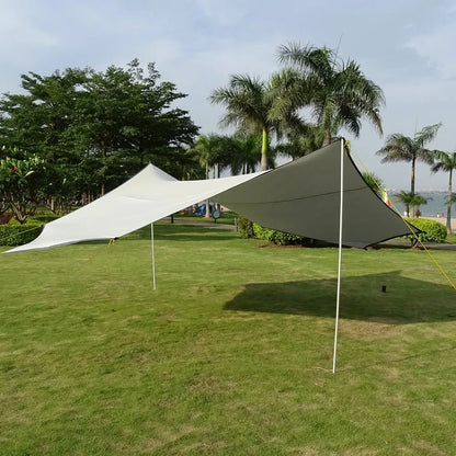 5.1x5.1m Large Camping Tarp Waterproof Octagon Butterfly Outdoor Sun Shelter Awning Tent Shade Sunshade Beach Tourist Canopy