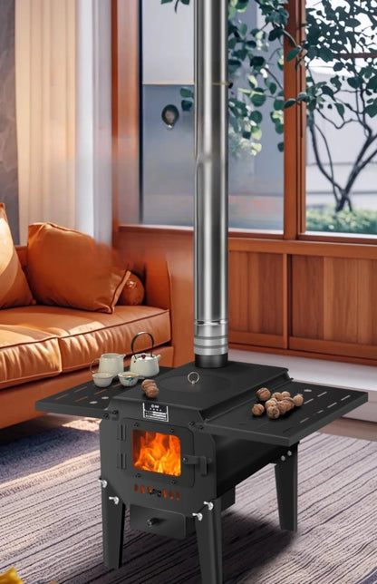 Portable Indoor Camping Wood Stove House Picnic Modern Metal Camping Heater Winter Smokeless Chimenea Artificial Furniture