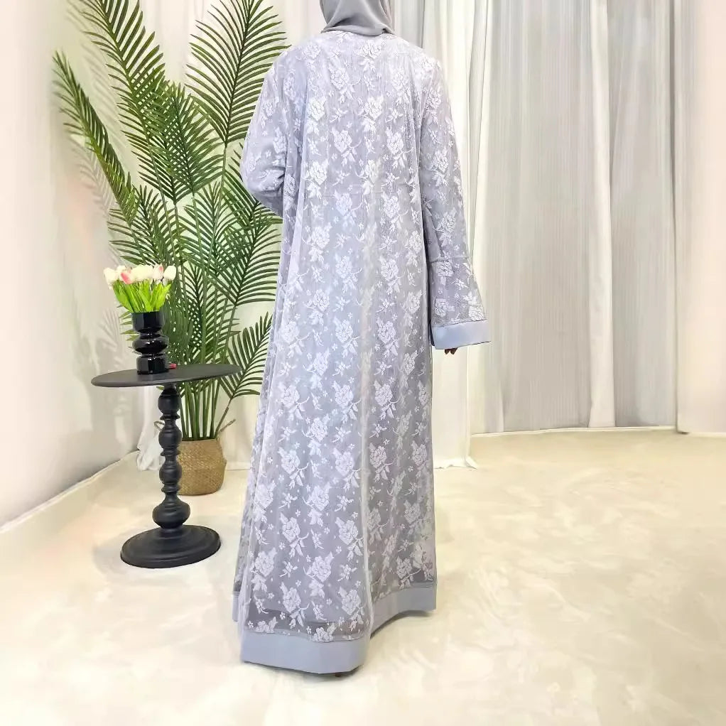 Ramadan Morocco Dubai Muslim Luxury Fashion Women's Islamic Traditional Clothing Arab Dress Kaftan Abaya Robe Robe