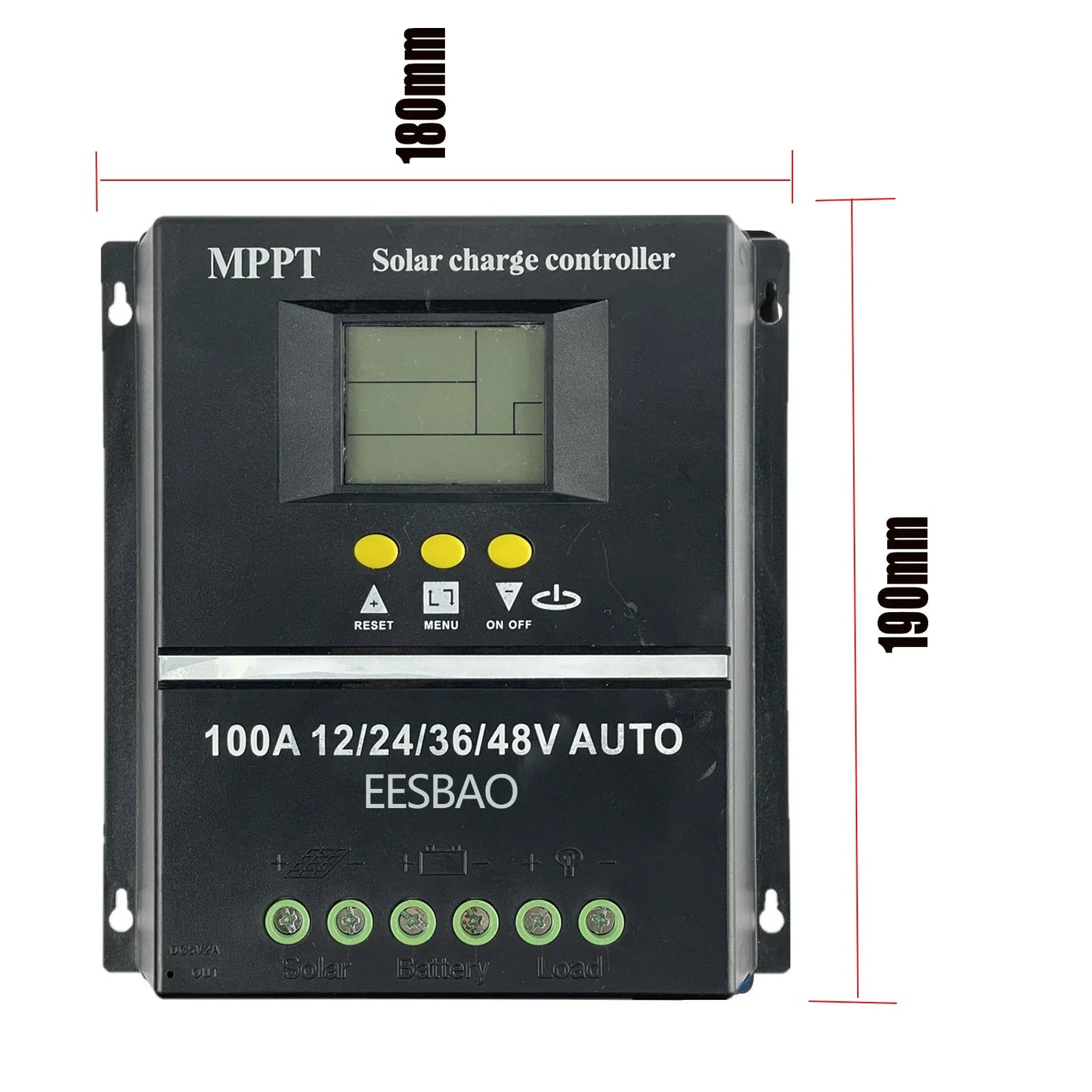 100A Dual USB  Solar Charging Controller 12V 24V 36V 48V Solar Panel Lead-acid/lithium Battery Stabilizer EESBAO