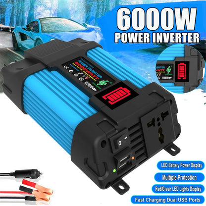 600W Solar Panel 6000W Inverter 12V To 110V/220V Solar Power Generation System Home Outdoor Car Mobile Phone Solar Charging