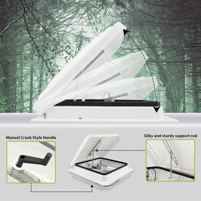 Artudatech 14" Caravan Skylight Roof Vent Remote Control Camper Motorhome RV Exhaust Fan