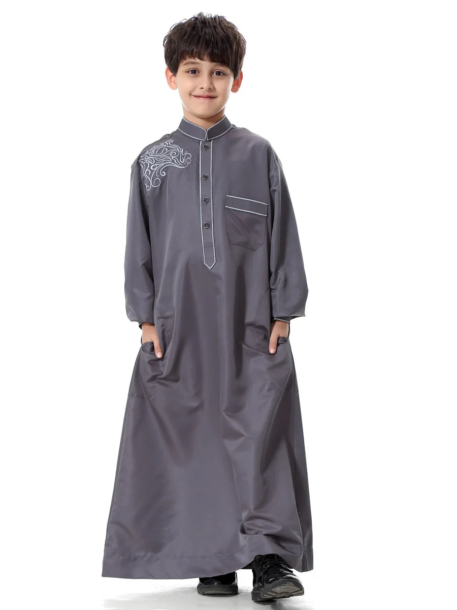 Eid Boy Children Abaya Dubai Kaftan Arabic Qatar Muslim Kids Robe Caftan Ramadan Long Dress Islamic Clothing Boy Jubba Thobe