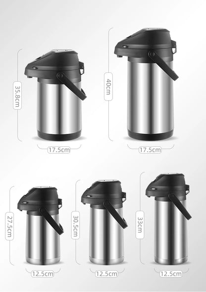 Stainless Steel Air Pressure Thermos Kettle Press-type Water Dispenser Large Capacity Office Household Water Vacuum Flasks