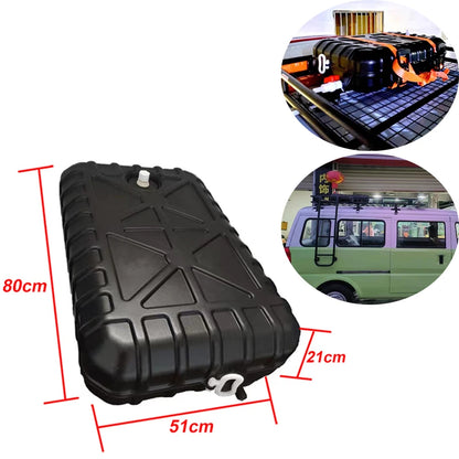 Car travel water storage tank hand wash water tank black off-road truck RV roof flat square water tank thickened