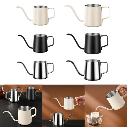 Stainless Steels Hand Brewed Coffees Pots Pour Overs Coffees Kettles Long narrow Spouts Dripping Kettles Gooses Neck Dropship