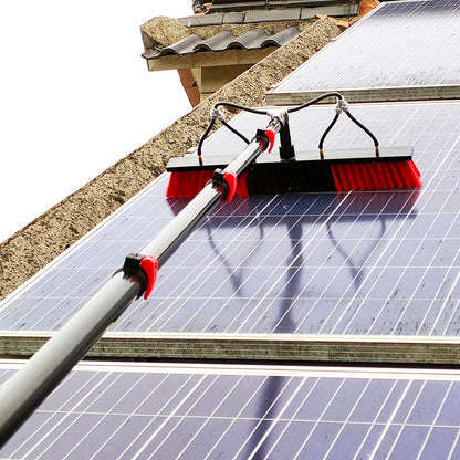 Solar Panel Cleaning Kit with 30 ft Telescopic Pole High Reach Washing Kit Professional Water Flow Through