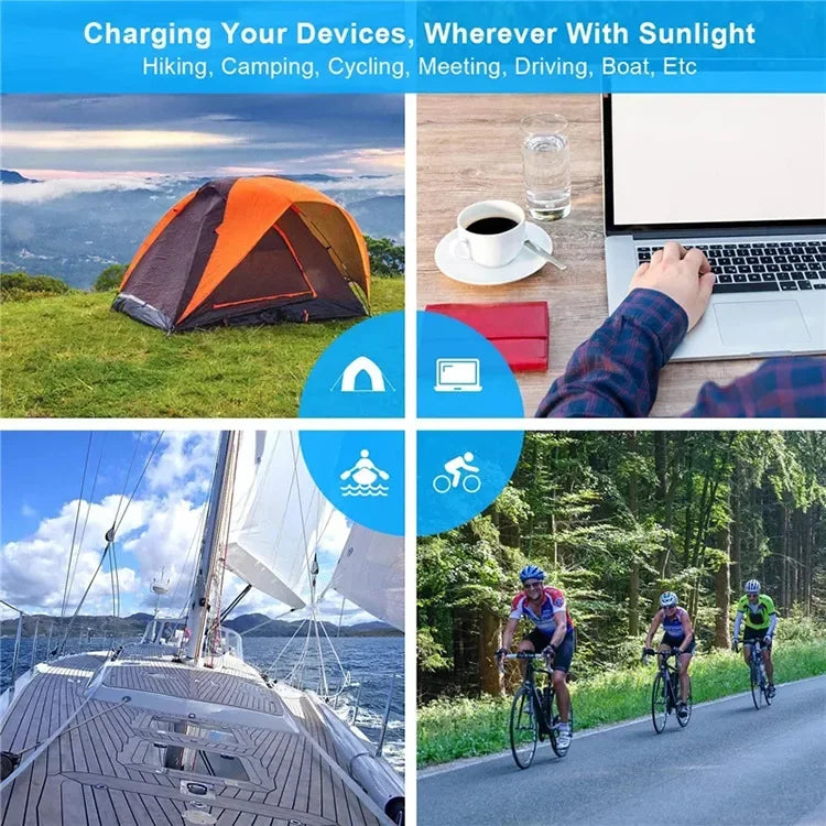 Foldable Solar Panel 500W  Portable Solar Panels Fast Charger USB 5V DC Full  Power Solar Panel Mobile Power Bank For Camping