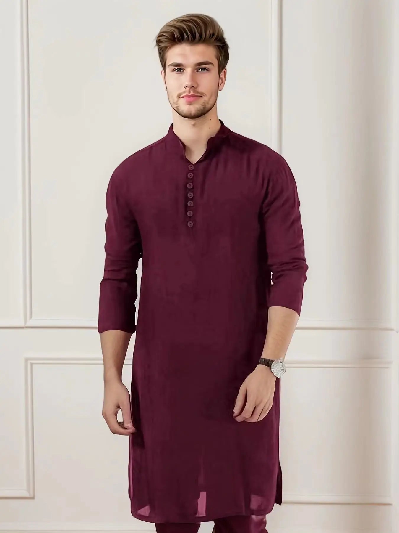 Abaya Men Shirts Long Sleeve Dress Islamic Chemise Elegant Kaftan Robe Pakistani Man Indian Clothes Muslim Eid Clothing S-5XL