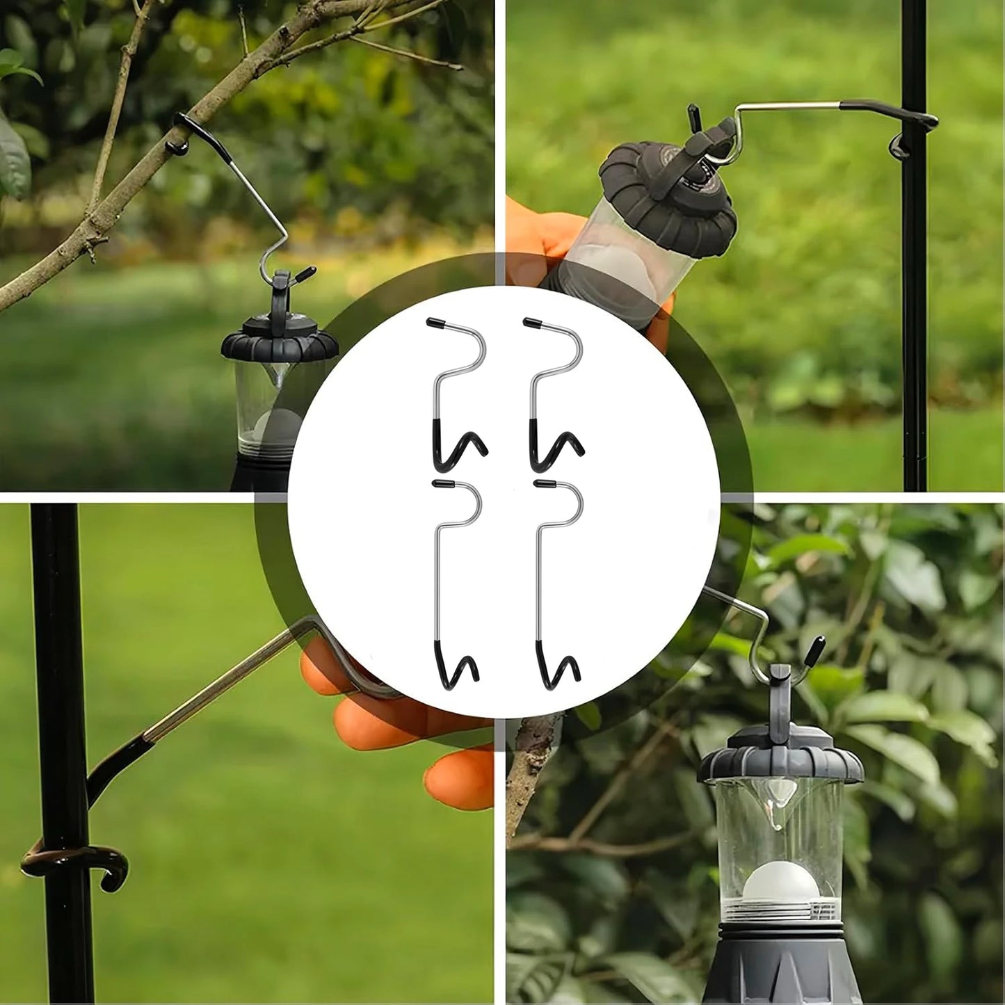 1/2Pcs Heavy Duty Camping Tent Accessories Lantern Stand Hook Non-Slip Camping Light Pole Hanger for Camping Lights Lanterns