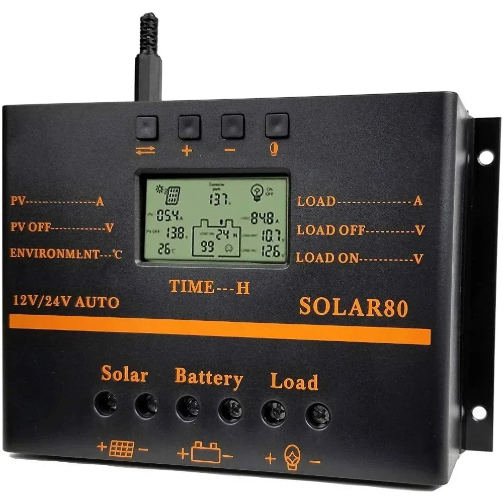 Solar Charge Controller Solar Panel Charger Discharge Regulator with 5V USB Output Multip Circuit Protection Anti-Fall Durable