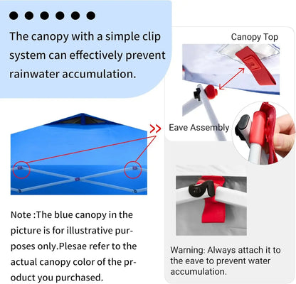 Canopy Tent, 10 x 10 Foot Portable Pop Up Outdoor Shelter with 1 Sidewall, Easy 1 Push Center Lock