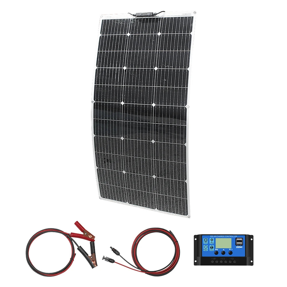 12V Flexible Solar Panel 600W 100W 200W 300W 400W 500W Bendable Waterproof Monocrystalline Best Solar Panel China for RV Boat