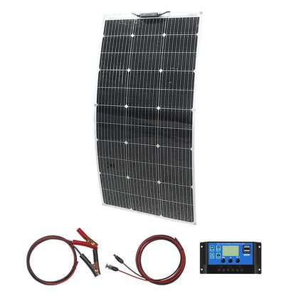 100 Watt Solar Panel 200w 300w 400w Flexible PET Photatic Monocrystalline Cell 12V 24V Battery Charger 1000w Home Solar Panel