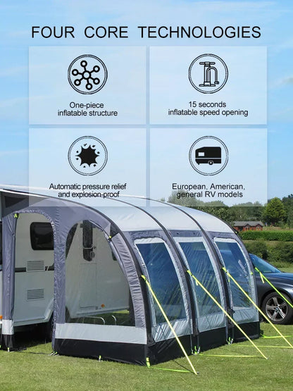 Inflatable Waterproof Field Camping Awning Room Caravan Air Tent Awnings Roof Top Inflatable Tent Camping