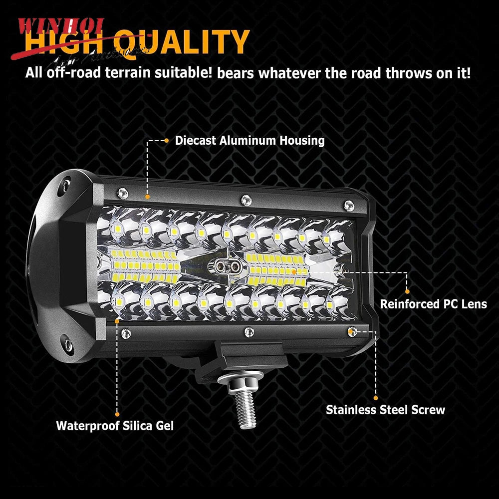 Car LED Light Bar Offroad 4x4 Spotlights Fog Lamp 12V 24V Diode Headlight Truck Farm Tractor Boat SUV ATV Light Bar/work Light