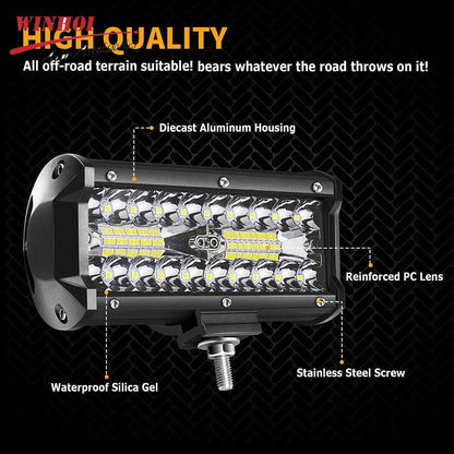 Car LED Light Bar Offroad 4x4 Spotlights Fog Lamp 12V 24V Diode Headlight Truck Farm Tractor Boat SUV ATV Light Bar/work Light