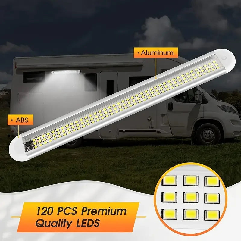 4pcs 12V 24V LED Interior Light Bar 120LED Led Strip Trunk Lamp For Enclosed Cargo Trailer Car RV Van Truck Lorry Camper Caravan