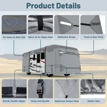 Class A RV Cover 2024 Upgraded 7 Layers Anti-UV Top Panel Motorhome Cover Windproof Camper Cover for 31' to 34' Motorhome with 2