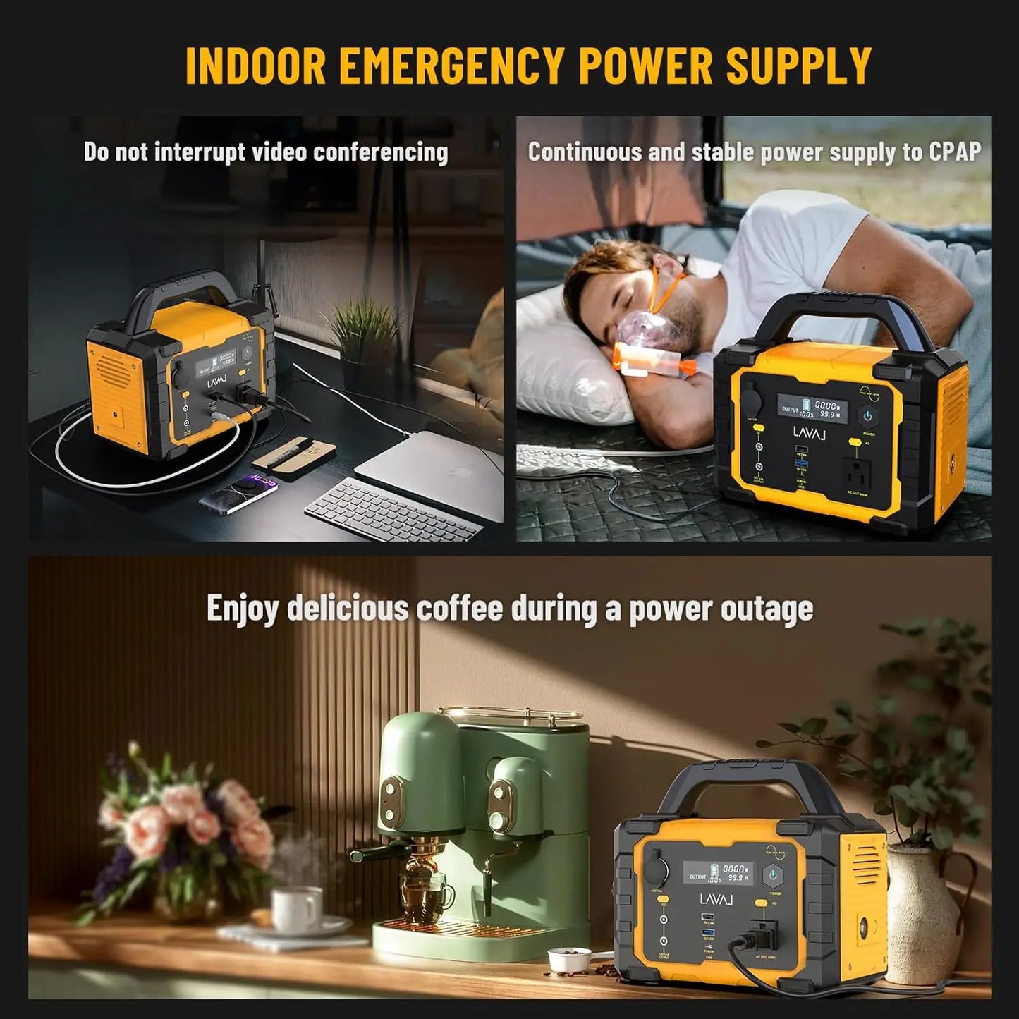 Solar Generator 300W Portable Power Station with 100W Foldable Solar Panel, 294Wh Lithium Battery, 120V/300W AC Outlet