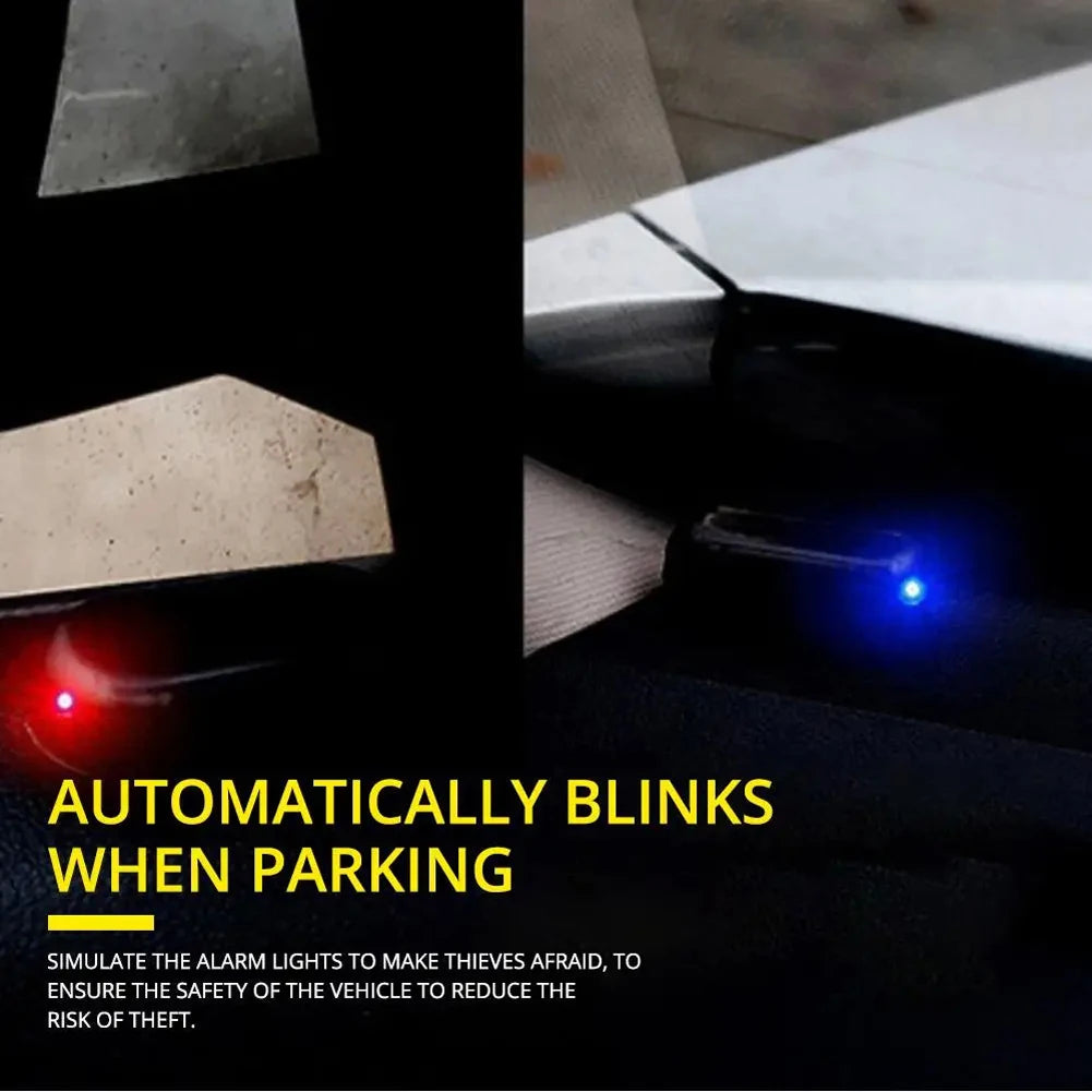 Car Fake Security Light Solar Powered Simulated Dummy Alarm Wireless Warning Lamp Anti-Theft Caution Lamp LED Flashing Imitation