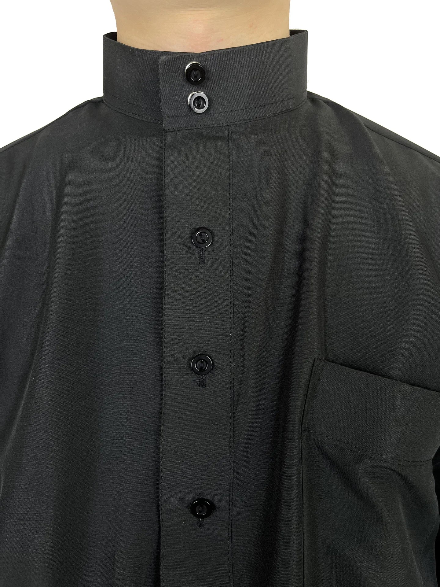 Polyester Muslim Men's Robes Qatar Stand Collar Robe Pocket Design Arab Middle Eastern Menswear Muslim Fashion  Arabic