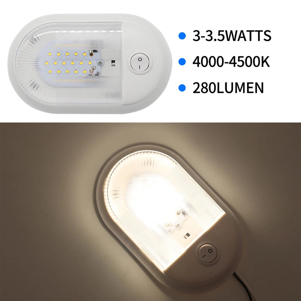 12V 24/48 LED Ceiling Lamp Dome Light with Switch Caravan Accessories for RV Marine Boat Yacht Camping Car Motorhome Trailer