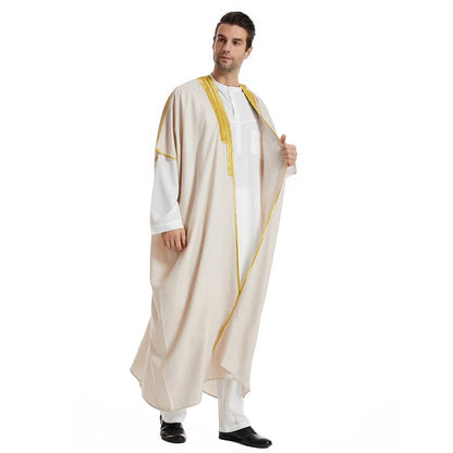 Middle East Mens Robe Muslim Dress Kimono Dishdasha Clothing Islamic Dubai Saudi Abayas Prayer Abaya Kaftan Ramadan Jubba Thobe