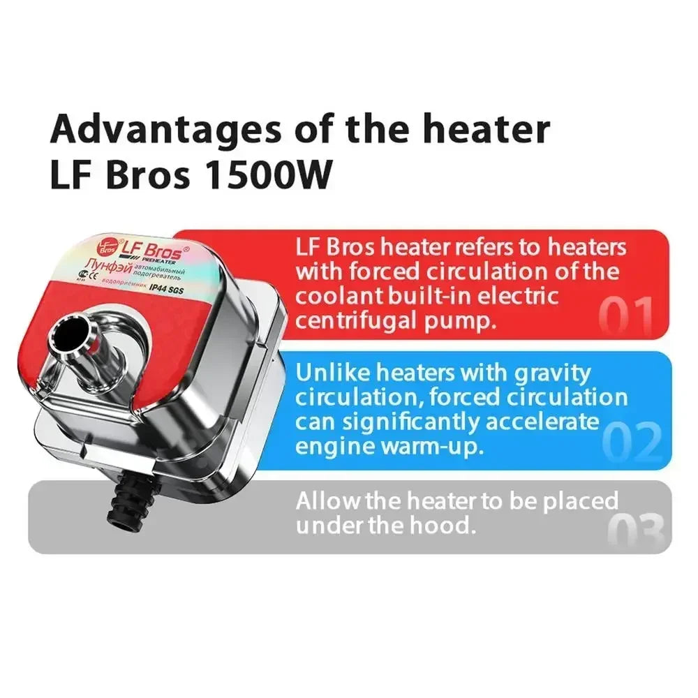 3000W 220V Car Engine Heater Diesel Auto Engine Antifreeze Preheater Truck Coolant Heater Parking Heater Car Heating Accessories