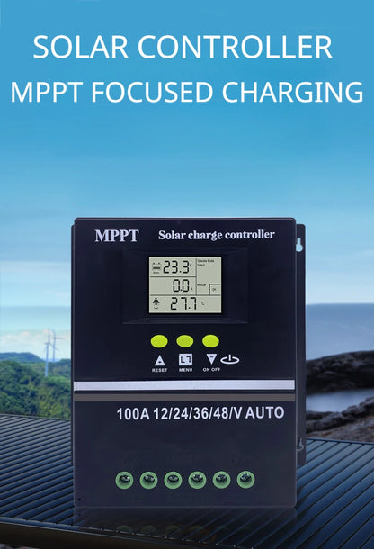 MPPT Solar Controller 12V24V36V48V Lead-acid Lithium Battery Photovoltaic Panel Charging and Generation Controller 100A